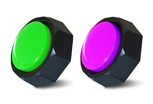 RIBOSY Set of 2 Colored Recordable Button Dog Training Buzzer - Record   Playback Your Own Message - 30 Second Recording Button Battery Included