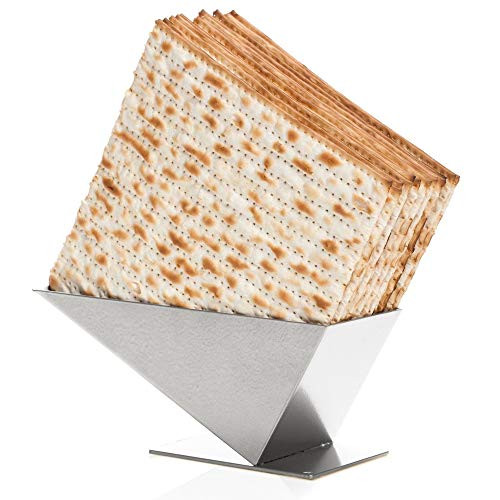Matzah Crackers Holder - Passover Decorations Matzos Crackers Tray for Kitchen Storage - Dinner Table Decoration Matzah Box Matzah Holder for Seder Table Design Pyramid Matzo Holder
