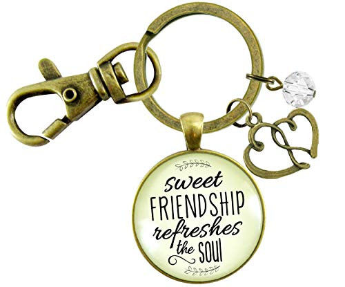 Gutsy Goodness Friends Keychain Sweet Friendship Refreshes the Womens Double Heart Charm Gutsy Goodness Friends Keychain Sweet Friendship Refreshes the Womens Double Heart Charm