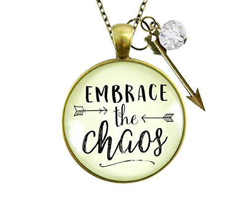 Gutsy Goodness 24 Embrace the Chaos Necklace Motivational Boho Jewelry Arrow Charm Gutsy Goodness 24 Embrace the Chaos Necklace Motivational Boho Jewelry Arrow Charm