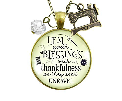 Gutsy Goodness 24 Seamstress Necklace Hem Blessings Thankful Sewing Jewelry Gift Gutsy Goodness 24 Seamstress Necklace Hem Blessings Thankful Sewing Jewelry Gift