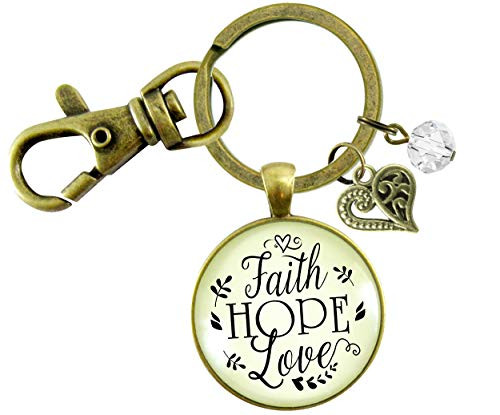 Gutsy Goodness Faith Hope Love Keychain Womens Inspirational Friendship Jewelry Gutsy Goodness Faith Hope Love Keychain Womens Inspirational Friendship Jewelry