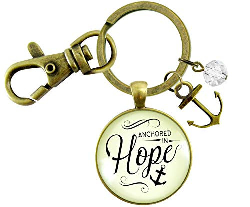 Gutsy Goodness Anchored in Hope Keychain Nautical Theme Faith Words Determination Charm Jewelry Gutsy Goodness Anchored in Hope Keychain Nautical Theme Faith Words Determination Charm Jewelry