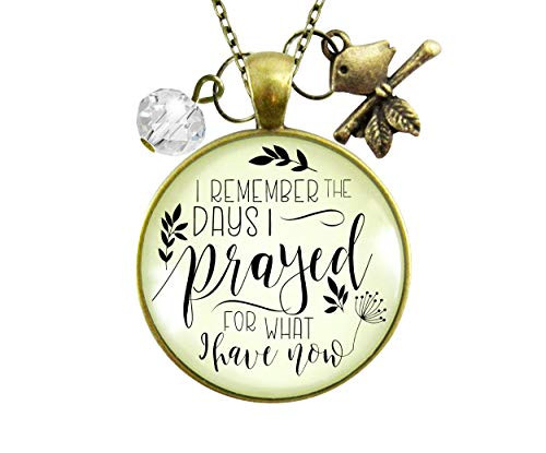 Gutsy Goodness 24 Grateful Necklace Remember Days I Prayed Blessed Bird Jewelry