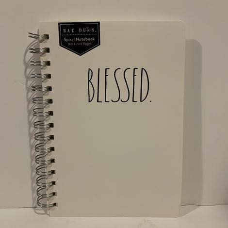 Rae Dunn BLESSED Spiral Notebook - 8 x 6 - Hard Cover - 160 Lined Pages