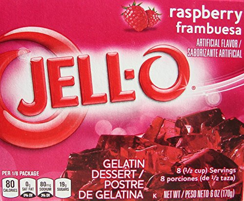 Jell-O Raspberry Gelatin Desert Mix 6 oz Box 4 Packs