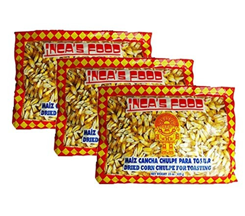 Incas Food Maiz Cancha Chulpe 15 Oz 3-pack Dried Corn for Toasting Product of Peru