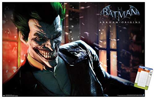 Trends International DC Comics Video Game - Arkham Origins - The Joker Wall Poster 22_375 x 34 Premium Poster   Mount Bundle