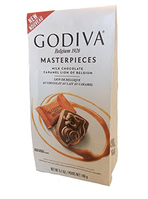 Godiva Masterpieces Milk Chocolate Caramel Lion of Belgium 5 Ounce Pack of 2 Godiva Masterpieces Milk Chocolate Caramel Lion of Belgium 5 Ounce Pack of 2