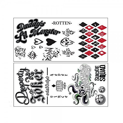 DC Comics Suicide Squad Harley Quinn Joker Temporary Tattoos DC Comics Suicide Squad Harley Quinn Joker Temporary Tattoos