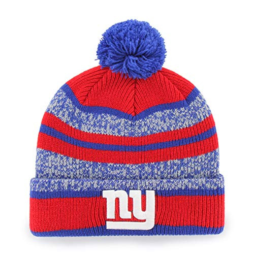 OTS NFL New York Giants Mens Huset Cuff Knit Cap with Pom Team Color One Size OTS NFL New York Giants Mens Huset Cuff Knit Cap with Pom Team Color One Size