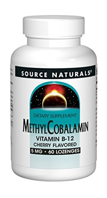 Source Naturals Methylcobalamin Vitamin B-12 5mg Cherry Flavored - 60 Tablets Source Naturals Methylcobalamin Vitamin B-12 5mg Cherry Flavored - 60 Tablets