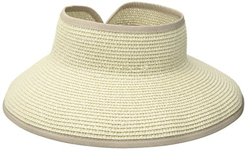 San Diego Hat Company Womens Ultrabraid Visor with Ribbon Binding and Sweatband Multi Natural One Size