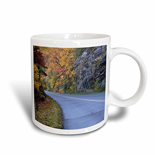 3dRose Smoky Mtn Blue Ridge Parkway Scenic Roadway-US34 JWL0059-Joanne Wells Ceramic Mug 15 oz White