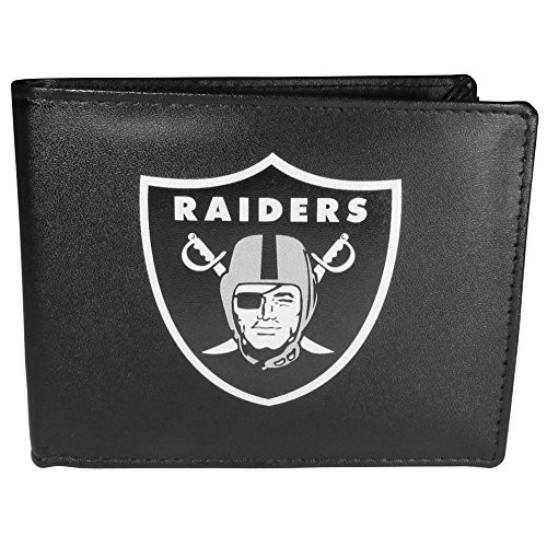 NFL Siskiyou Sports Mens Las Vegas Raiders Bi-fold Wallet Large Logo One Size Black NFL Siskiyou Sports Mens Las Vegas Raiders Bi-fold Wallet Large Logo One Size Black