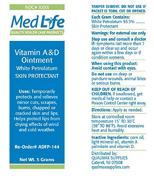 Medlife Vitamins A and D Ointment Dry Skin Irritated Skin Diaper Rash First Aid Intensive Therapy Cream 144 Ointment Packets Medlife Vitamins A and D Ointment Dry Skin Irritated Skin Diaper Rash First Aid Intensive Therapy Cream 144 Ointment Packets