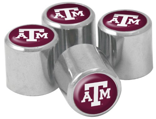 NCAA Texas A M Aggies Metal Tire Valve Stem Caps 4-Pack