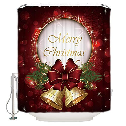 Libaoge Shower Curtain Set - Merry Christmas Custom Fashion Pattern Art Print Bathroom Shower Decor Waterproof Polyester Fabrics Comstomized Design 72 W x 72 H