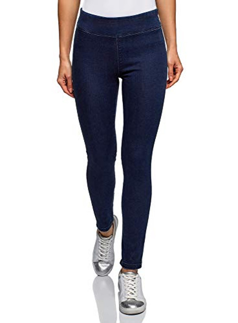 oodji Ultra Womens Jeggings with Elastic Waistband Blue 27W  32L US 4  EU 38  S