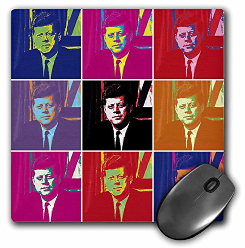 3dRose 8 x 8 x 0_25 Inches Mouse Pad President John F_ Kennedy Pop Art mp-130696-1 3dRose 8 x 8 x 0_25 Inches Mouse Pad President John F_ Kennedy Pop Art mp-130696-1