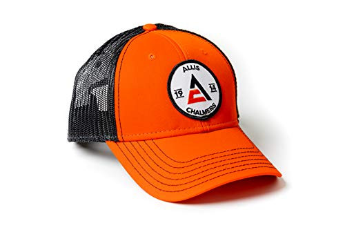 J D Productions Allis Chalmers Tractor Hat Orange and Black Mesh 1914 Logo