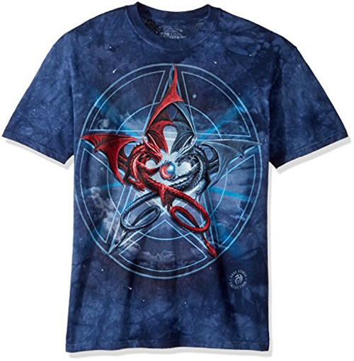 The Mountain Pentagram Dragons Adult T-Shirt Blue Small The Mountain Pentagram Dragons Adult T-Shirt Blue Small