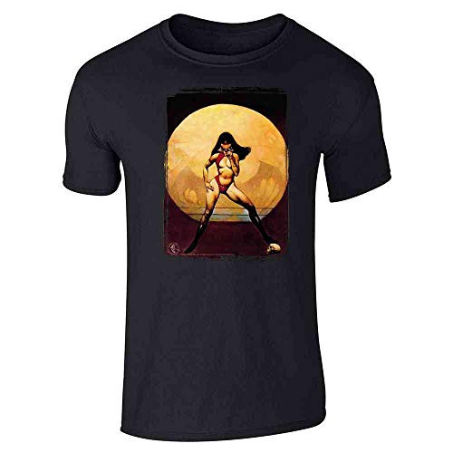 Original Vampire Mistress by Frank Frazetta Art Black L Graphic Tee T-Shirt for Men