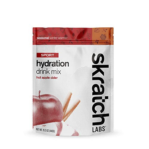 SKRATCH LABS Sport Hydration Drink Mix Hot Apple Cider 15_5 oz 20 servings - Natural Electrolyte Powder Developed for Athletes and Sports Performance Gluten Free Vegan Kosher