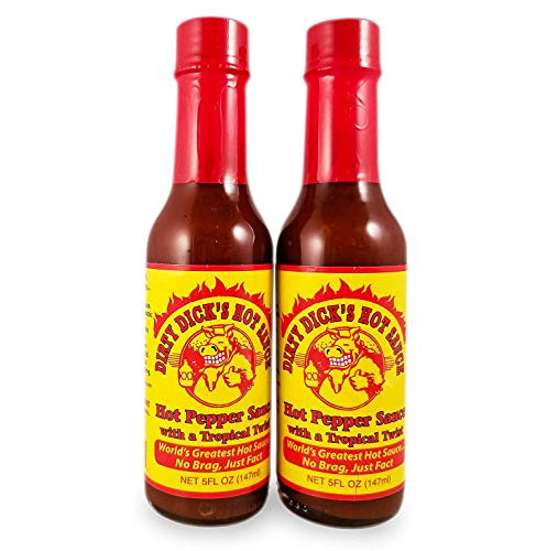 Dirty Dicks Hot Sauce - Hot Pepper Sauce with a Tropical Twist 2 Pack