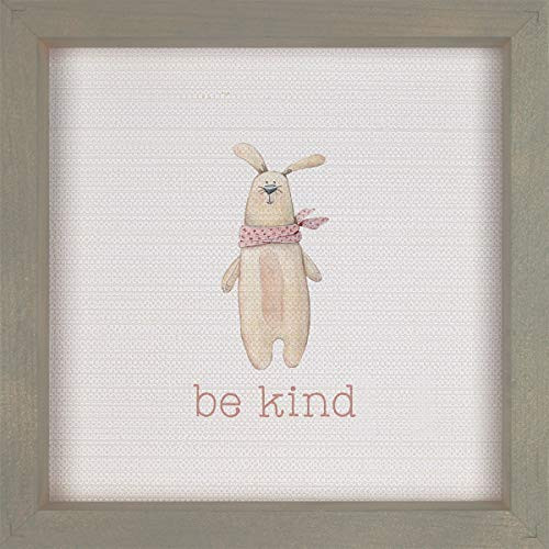 P_ Graham Dunn Be Kind Rabbit Soft Grey 10_875 x 10_875 Solid Wood Decorative Framed Textured Sign