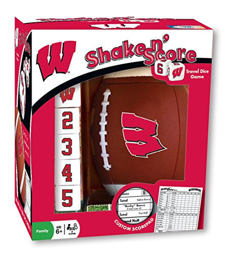 MasterPieces NCAA Wisconsin Badgers Shake N Score Travel Dice Game