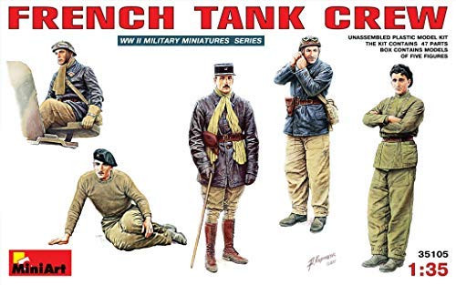 MiniArt 35105 135 Scale French Tank Crew - Plastic Figure Model Building Kit