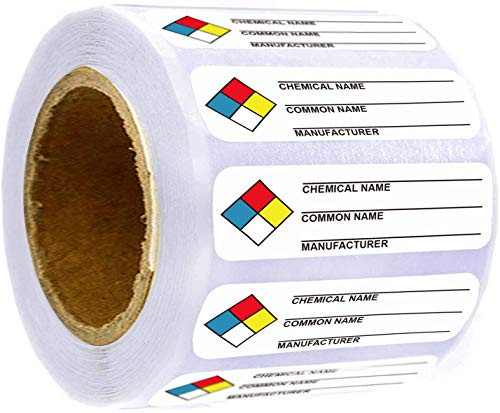 SDS StickersMSDS Stickers for Chemical Safty Data 2 X 3 Inches - Chemical Identifying and Labeling Sticker Decals - 250 HIMG Write-in Labels