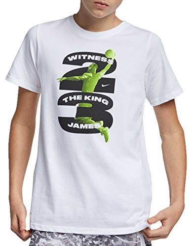 Nike Boys Dry LBJ Number Graphic Tee WhiteBlack Medium