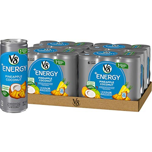 V8 Energy Healthy Energy Drink Natural Energy from Tea Pineapple Coconut 8 Ounce Can 4 Packs of 6 Total of 24 V8 Energy Healthy Energy Drink Natural Energy from Tea Pineapple Coconut 8 Ounce Can 4 Packs of 6 Total of 24