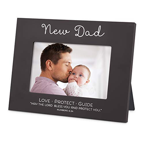 Lighthouse Christian Products New Dad Blessings Slate Grey 8_25 x 6_5 Wood Photo Frame