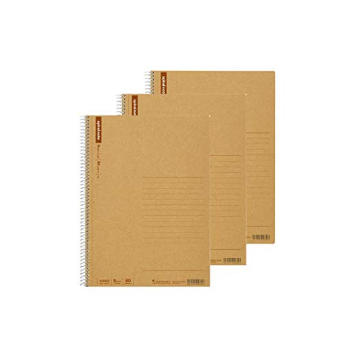 Maruman B5 Hardcover Spiral Notebook Wide Ruled Paper 80 Sheets N256ES 3-Pack
