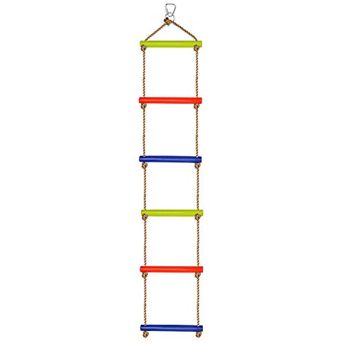 Winslow Ross Ninja Warrior Climbing Rope Ladder for Kids - High Duty Kid Obstacle Course Slackline Accessories Backyard Playground - Ninjaline Ladder Ninja Swing Rope Ladders with 6 Bars