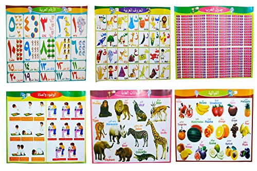 6 Arabic Posters Perfect for Toddlers Kids Preschool   Kindergarten Classrooms Include Arabic Alphabet Letters Numbers Shapes and More_