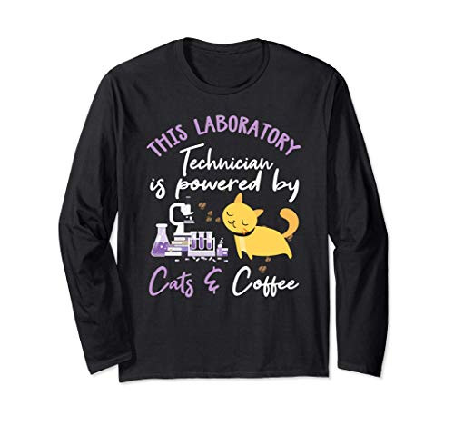 Laboratory Technician Cat Shirt Lab Tech Cat Lover Gift Long Sleeve T-Shirt