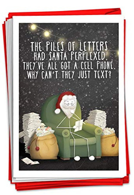 NobleWorks - 12 Hilarious Christmas Greeting Cards - Funny Boxed Cartoon Notecards Adult Holiday Humor 1 Design 12 Cards - Just Text Santa C3431XSG-B12x1 NobleWorks - 12 Hilarious Christmas Greeting Cards - Funny Boxed Cartoon Notecards Adult Holiday Humor 1 Design 12 Cards - Just Text Santa C3431XSG-B12x1