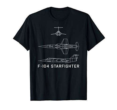 F-104 Starfighter American Plane Blueprint Gift T-Shirt