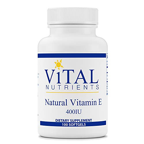 Vital Nutrients - Natural Vitamin E - Potent Antioxidant and Cardiovascular Support - 100 Softgels per Bottle - 400 IU