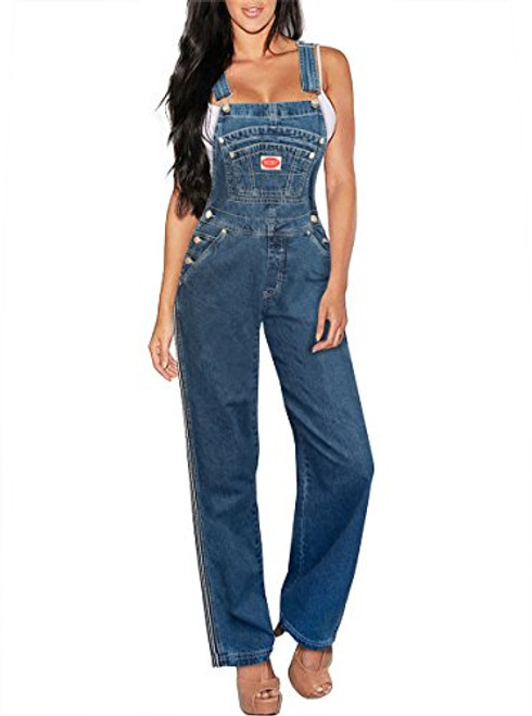 Hybrid   Company Womens Stretch Denim Overalls PVJ6032 Dark WASH M