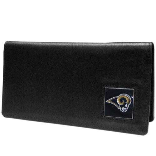 NFL Siskiyou Sports Fan Shop Los Angeles Rams Leather Checkbook Cover One Size Black