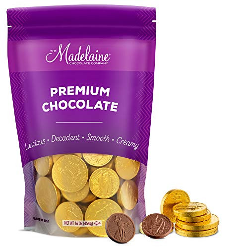 Madelaine Premium Milk Chocolate Gold Coins Assorted Sizes 1 LB