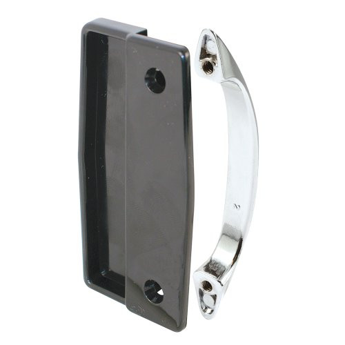 Slide-Co 12263 Sliding Screen Door Pull, Black/Chrome/Diecast