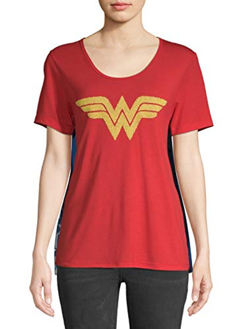 DC Comics Wonder Woman Juniors Tee Shirt with Interchangeable Capes Medium 79 DC Comics Wonder Woman Juniors Tee Shirt with Interchangeable Capes Medium 79