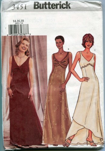 Butterick Sewing Pattern 3451 Sizes 141618 Misses Dress in Three Styles