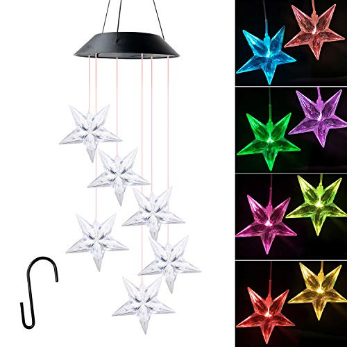JOBOSI Star Wind Chimes Solar Wind Chime Chime Outdoor Wind Chimes Outside Gifts for mom Garden Gifts Garden Decor JOBOSI Star Wind Chimes Solar Wind Chime Chime Outdoor Wind Chimes Outside Gifts for mom Garden Gifts Garden Decor